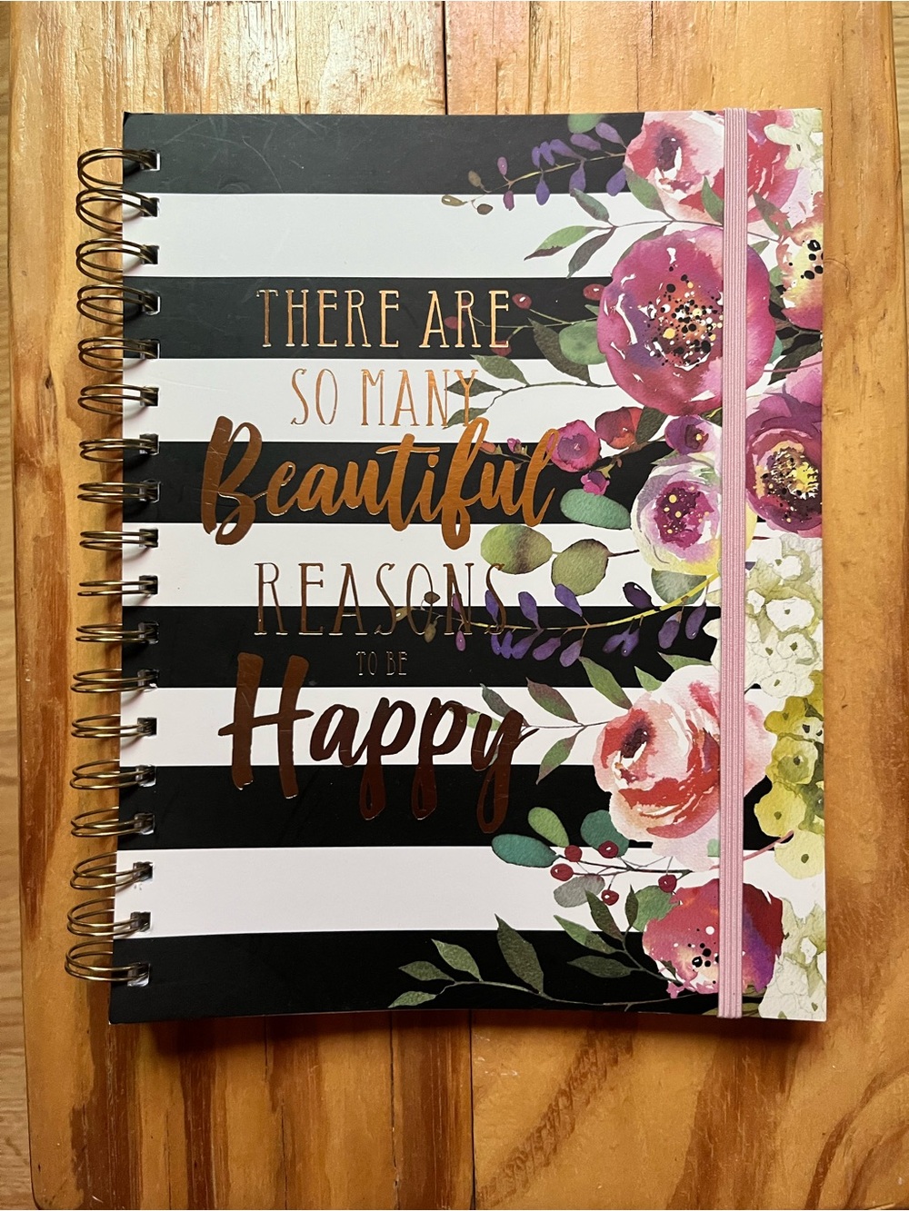 NEW Spiral Bound Paperback Floral Wide Ruled Notebook